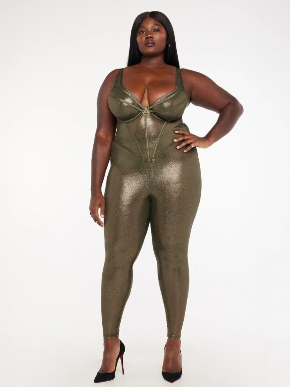 SAVAGE X FENTY - Going Platinum Mesh Crotchless Pantsuit (3X)